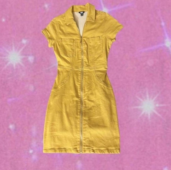 Guess Dresses & Skirts - GBG Los Angeles Women's Yellow Mustard Zipper Dress - Size L